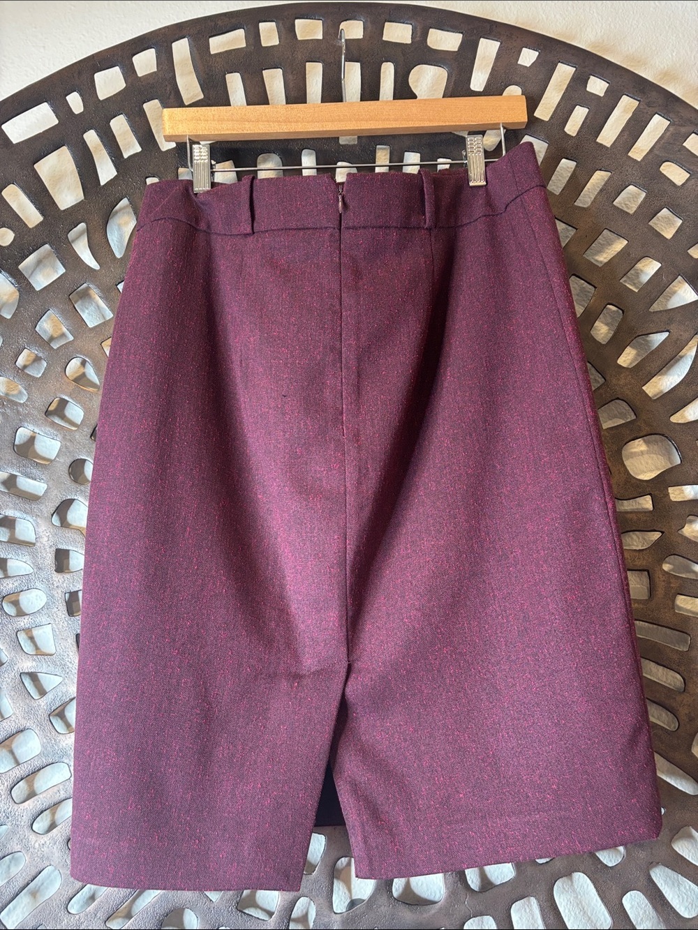 🤎 Burgundy Tweed A-Line Skirt Lined Stretch Career Women’s 12 Mossimo Dress🤎 - Picture 2 of 8